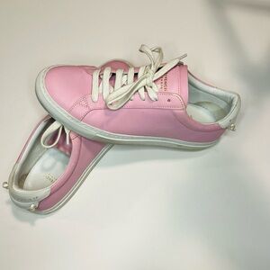 Givenchy Women’s Classic Pink Leather Lace Up Paris Sneakers Size 38